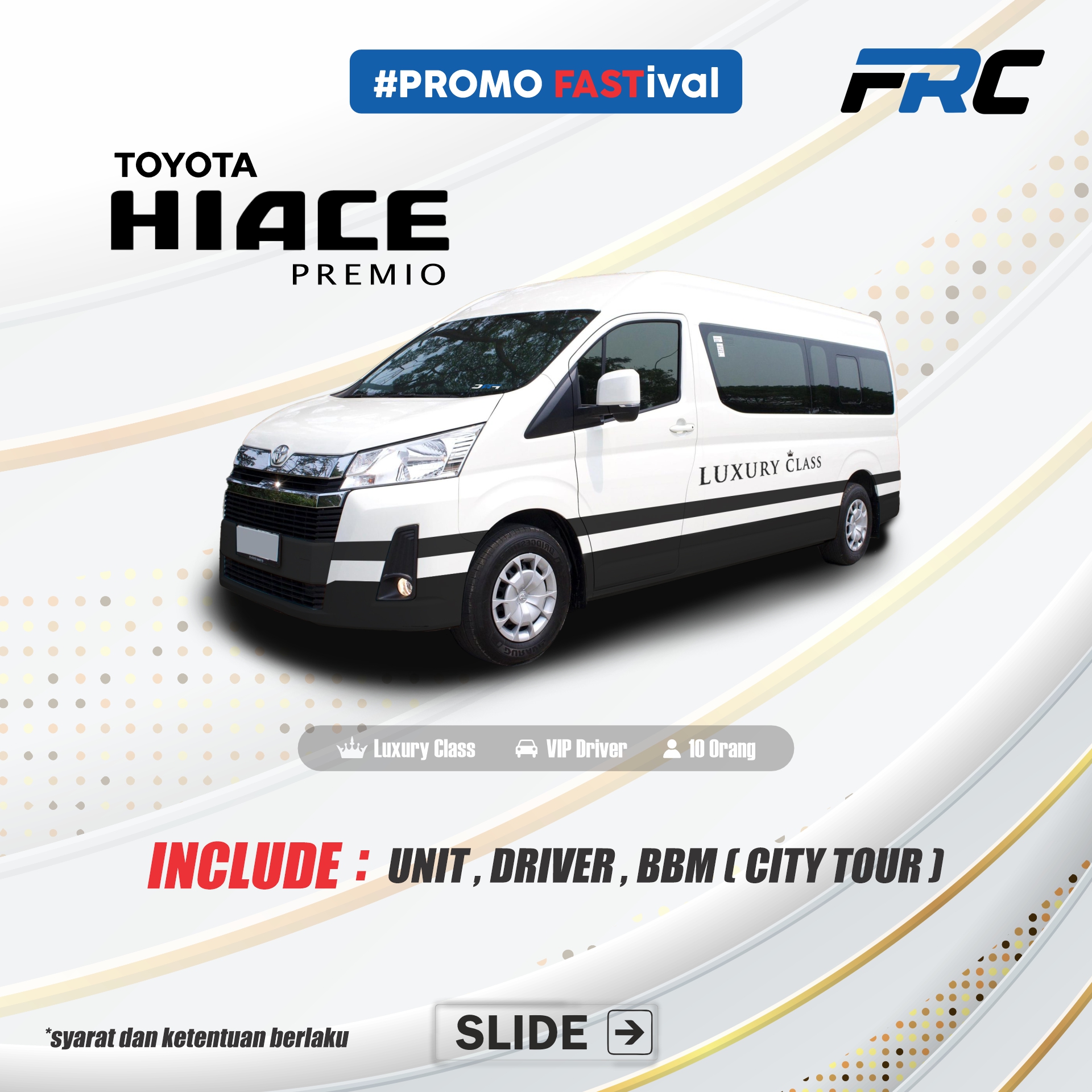 pricelist promo 2 hari premio luxury