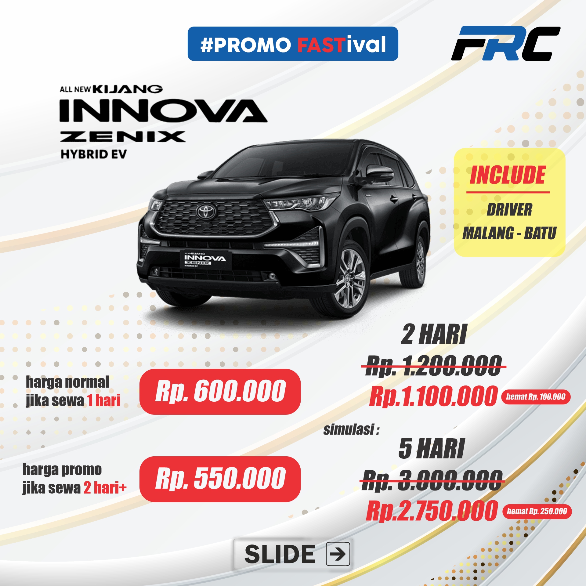 pricelist promo 2 hari zenix