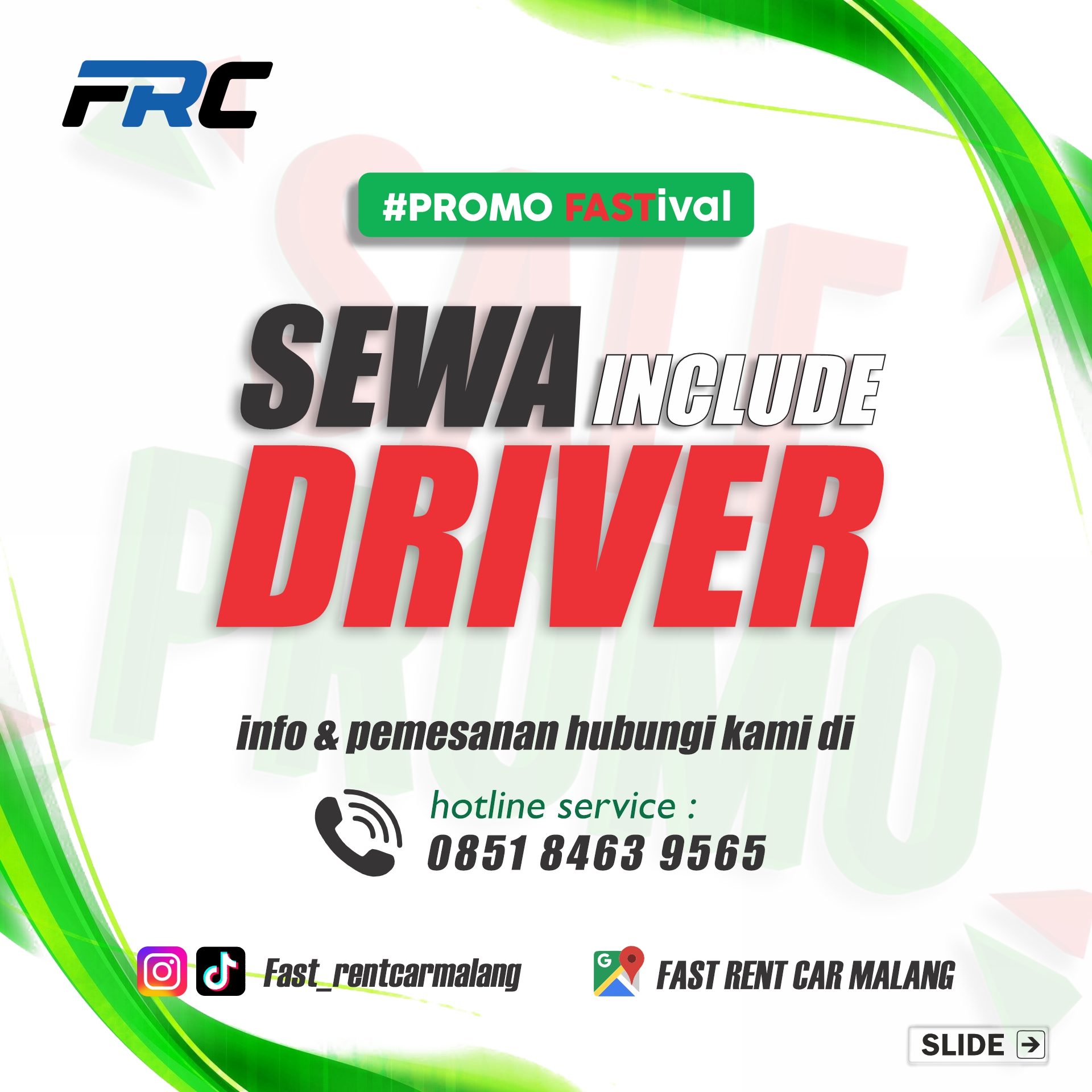 sewa include driver feed depan
